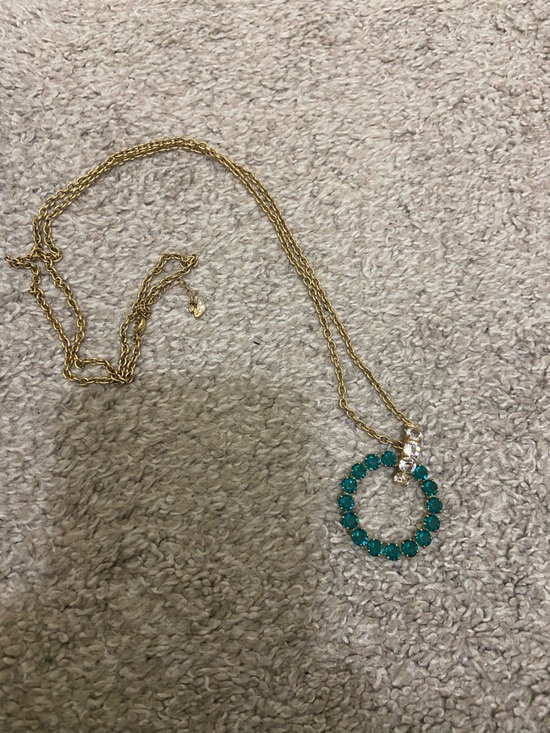 Swarovski Jewelry - Swarovski Necklace with Emerald Crystal Circle Pendant